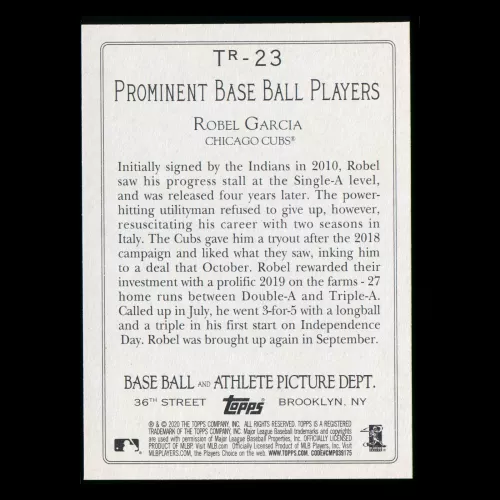 Robel Garcia RC 2020 Topps Turkey Red Rookie Cubs