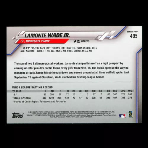 Lamonte Wade Jr. RC 2020 Topps Rookie Twins