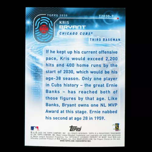 Kris Bryant 2020 Topps 2030 Cubs