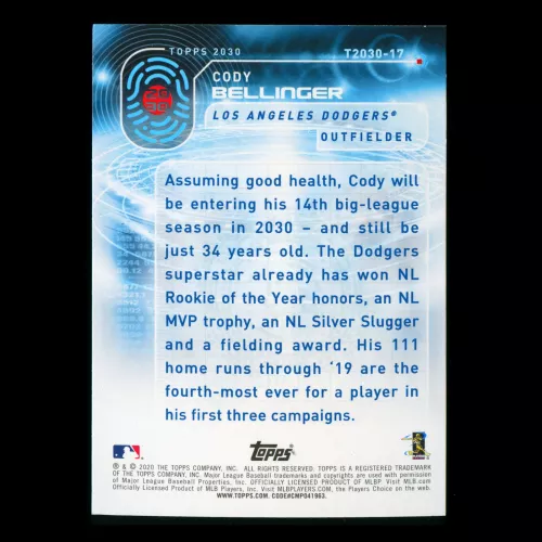 Cody Bellinger 2020 Topps 2030 Dodgers