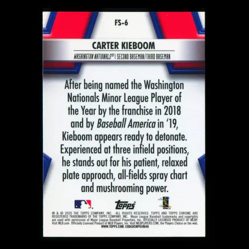 Carter Kieboom 2020 Topps Chrome Future Stars Nationals