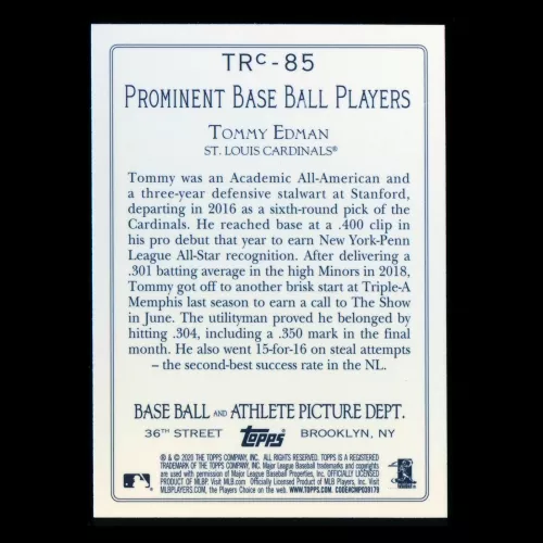 Tommy Edman 2020 Topps Chrome Turkey Red Chrome Cardinals