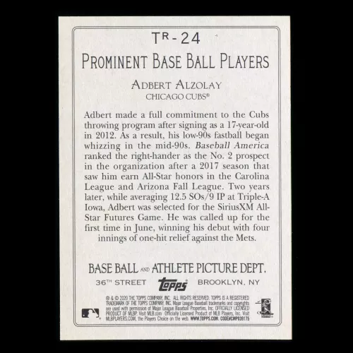 Adbert Alzolay RC 2020 Topps Turkey Red Rookie Cubs