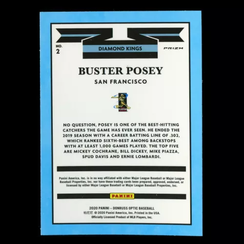 Buster Posey 2020 Optic Diamond Kings Pink Giants