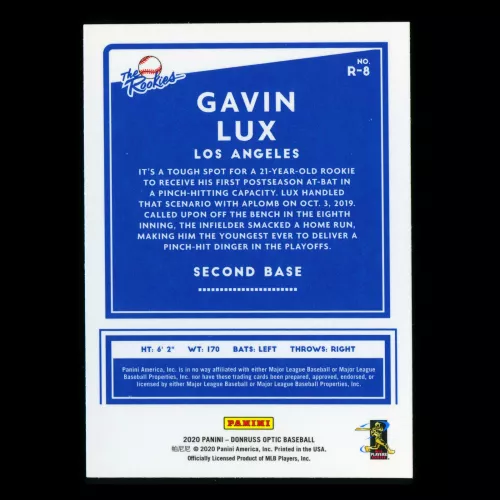 Gavin Lux 2020 Optic The Rookies Dodgers