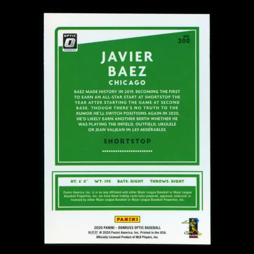 Javier Baez 2020 Optic All-Star Cubs