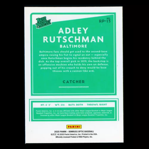 Adley Rutschman RP 2020 Optic Rated Prospect Orioles