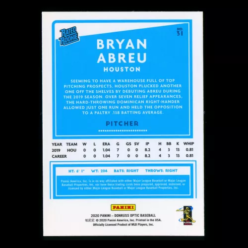 Bryan Abreu RR 2020 Optic Rated Rookie Astros