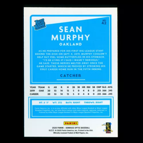 Sean Murphy RR 2020 Optic Rated Rookie Athletics