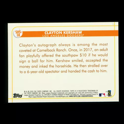 Clayton Kershaw 2020 Topps Spring Has Sprung Dodgers