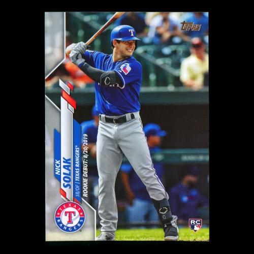 Nick Solak RC 2020 Topps Rookie Rangers