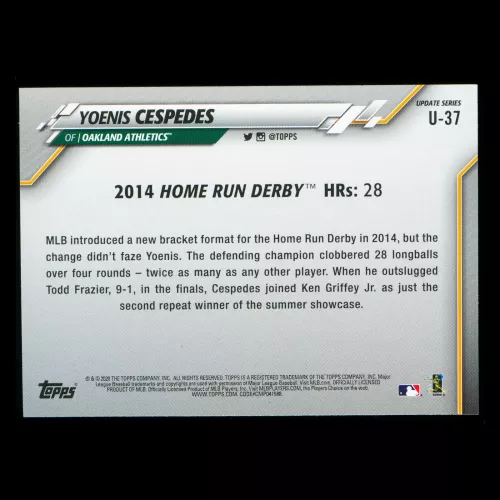 Yoenis Cespedes 2020 Topps Home Run Derby Athletics