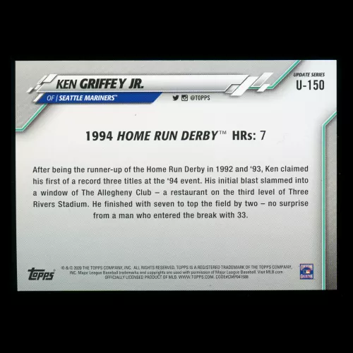 Ken Griffey Jr. 2020 Topps Home Run Derby Mariners