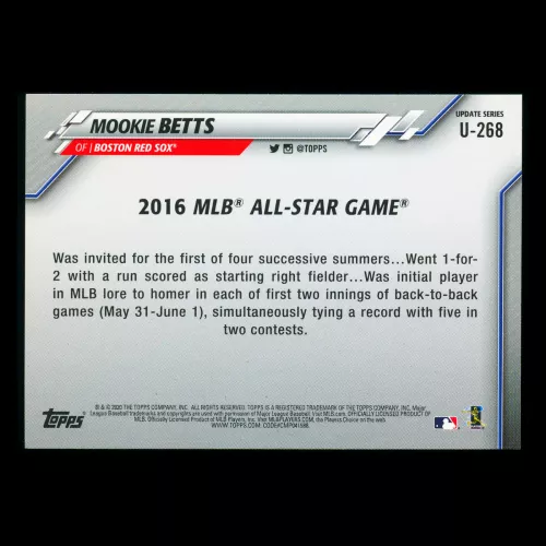Mookie Betts 2020 Topps All-Star Game Red Sox