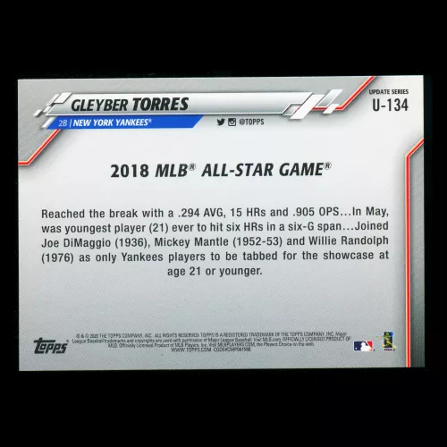 Gleyber Torres 2020 Topps All-Star Game Yankees