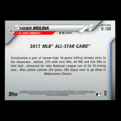 Yadier Molina 2020 Topps All-Star Game Cardinals
