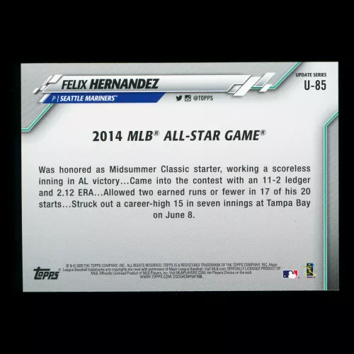Felix Hernandez 2020 Topps All-Star Game Mariners