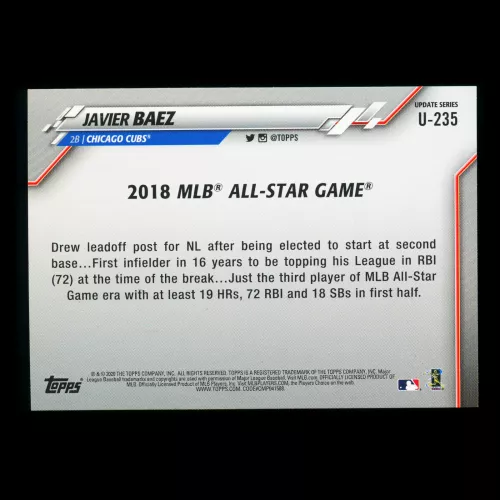 Javier Baez 2020 Topps All-Star Game Cubs