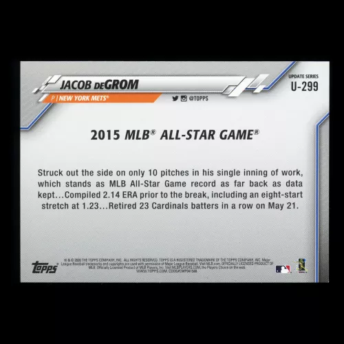 Jacob deGrom 2020 Topps All-Star Game Mets