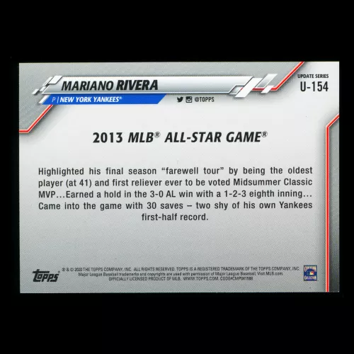Mariano Rivera 2020 Topps All-Star Game Yankees