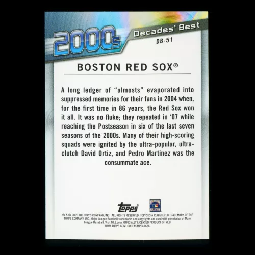 Boston Red Sox 2020 Topps Decades' Best Teams 2000s