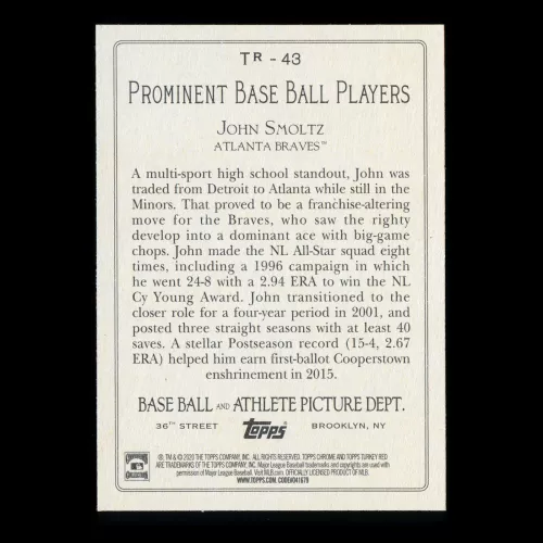 John Smoltz 2020 Topps Turkey Red Braves