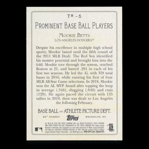 Mookie Betts 2020 Topps Turkey Red Dodgers