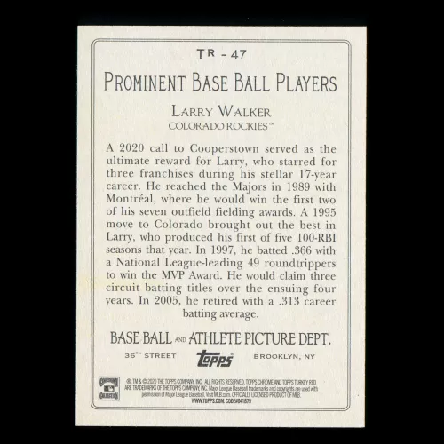 Larry Walker 2020 Topps Turkey Red Rockies