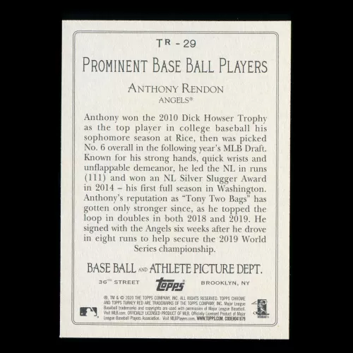 Anthony Rendon 2020 Topps Turkey Red Angels