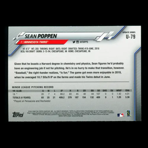 Sean Poppen RC 2020 Topps Rookie Twins