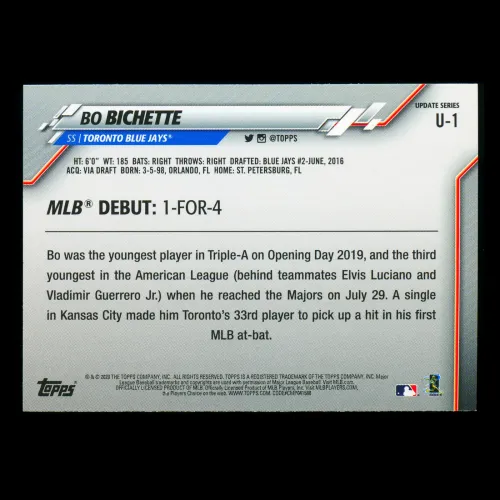 Bo Bichette RC 2020 Topps Rookie Blue Jays