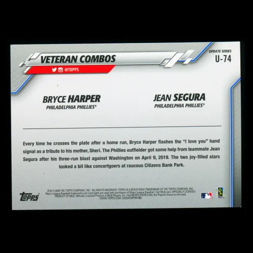 Bryce Harper | Jean Segura 2020 Topps Veteran Combos Phillies