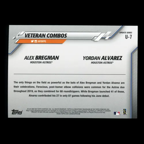 Alex Bregman | Yordan Alvarez 2020 Topps Veteran Combos Astros