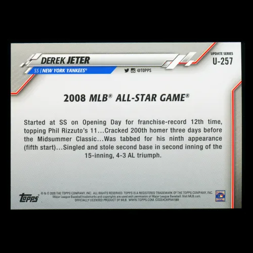 Derek Jeter 2020 Topps All-Star Game Yankees
