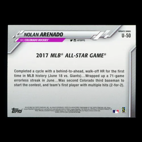 Nolan Arenado 2020 Topps All-Star Game Rockies