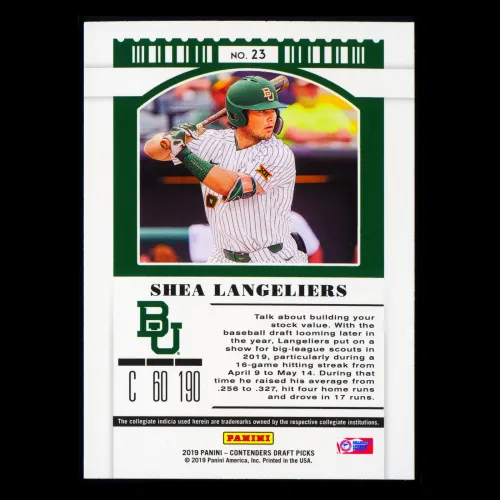 Shea Langeliers 2019 Contenders Draft Picks Season Ticket Bears