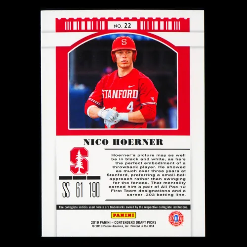 Nico Hoerner 2019 Contenders Draft Picks Season Ticket Cardinal