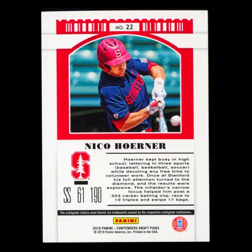 Nico Hoerner 2019 Contenders Draft Picks Season Ticket Cardinal