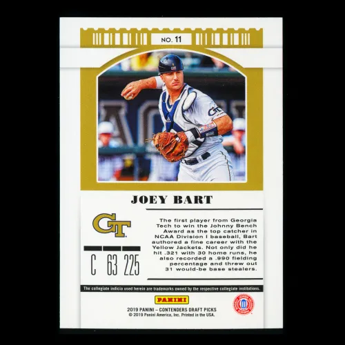 Joey Bart 2019 Contenders Draft Picks Season Ticket Yellow Jackets