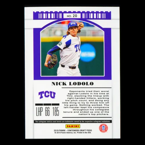 Nick Lodolo 2019 Contenders Draft Picks Season Ticket  Horned Frogs