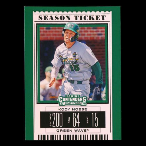Kody Hoese 2019 Contenders Draft Picks Season Ticket Green Wave