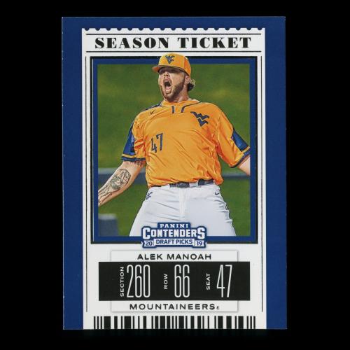 Alek Manoah 2019 Contenders Draft Picks Season Ticket Mountaineers