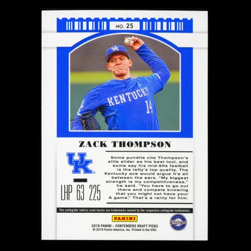 Zack Thompson 2019 Contenders Draft Picks Season Ticket Wildcats