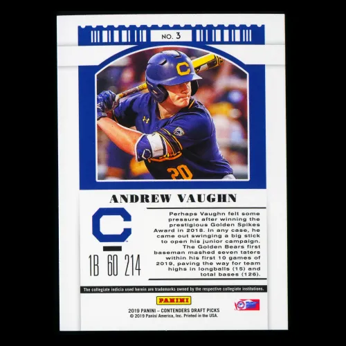 Andrew Vaughn 2019 Contenders Draft Picks Season Ticket Golden Bears