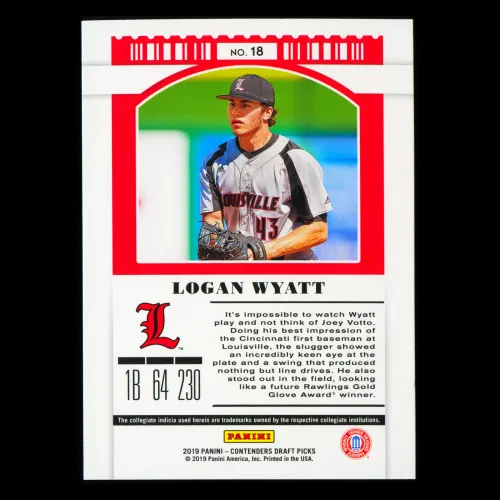 Logan Wyatt 2019 Contenders Draft Picks Season Ticket Cardinals