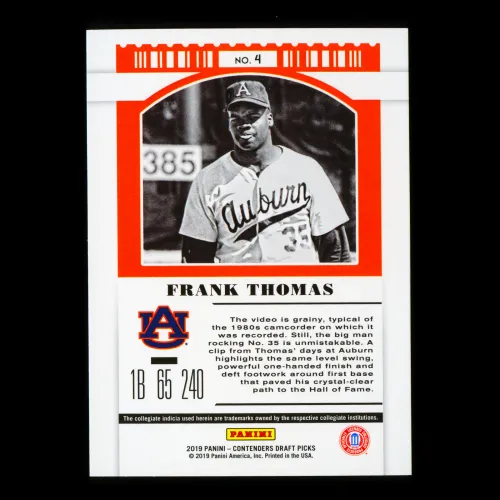 Frank Thomas 2019 Contenders Draft Picks Season Ticket Tigers