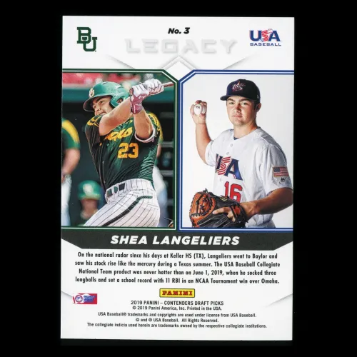 Shea Langeliers 2019 Contenders Draft Picks Legacy Bears | USA Baseball