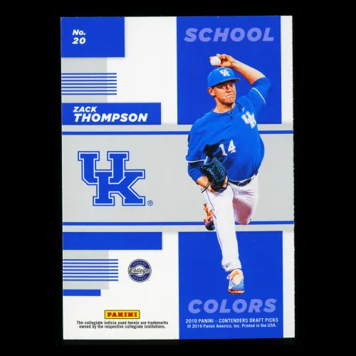 Zack Thompson 2019 Contenders Draft Picks School Colors Wildcats