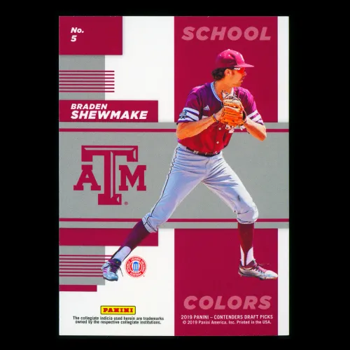 Braden Shewmake 2019 Contenders Draft Picks School Colors Aggies