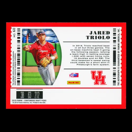 Jared Triolo 2019 Contenders Draft Picks Draft Ticket Auto Cougars